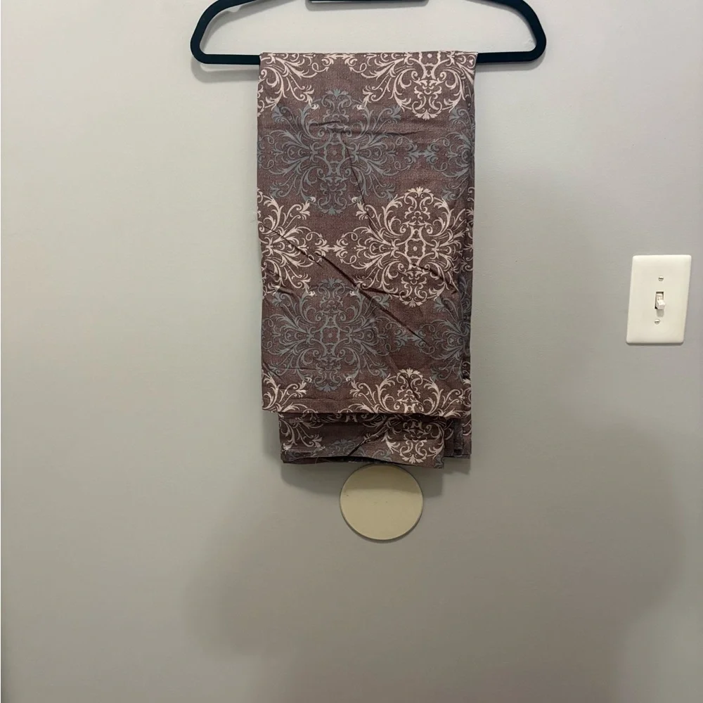 Brown and Cream Patterned curtain panel Blackout curtain - Picture 5 of 6